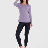 Polo Manga Larga Para Mujer First Layer Morado Bsoul