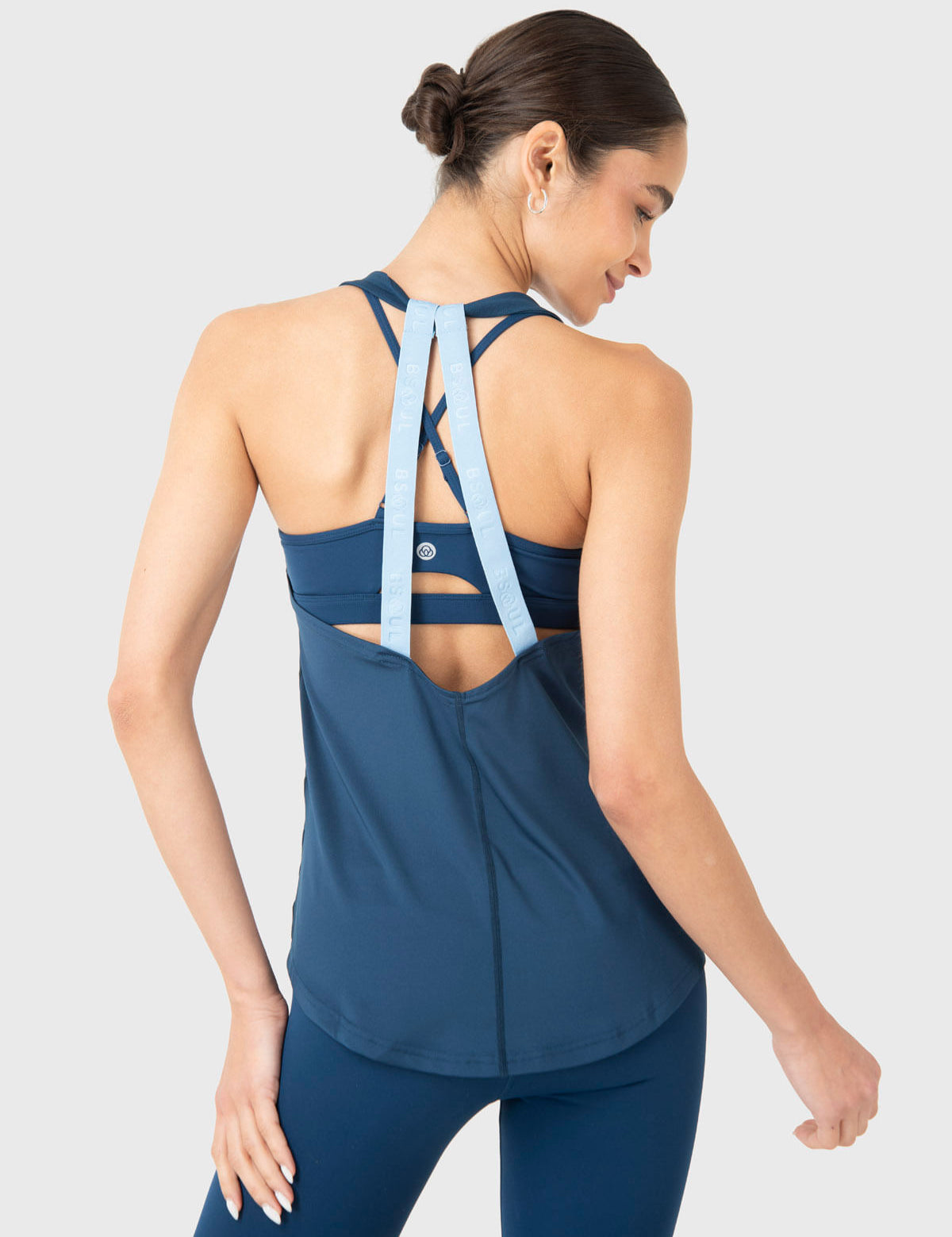 Polo Sin Mangas Para Mujer Training Tank Azul Bsoul
