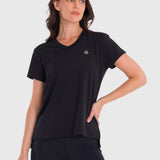 Polo Manga Corta Para Mujer V-Neck Negro Bsoul