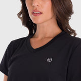 Polo Manga Corta Para Mujer V-Neck Negro Bsoul