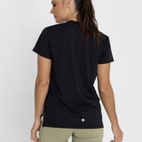 Polo Manga Corta Para Mujer V-Neck Negro Bsoul