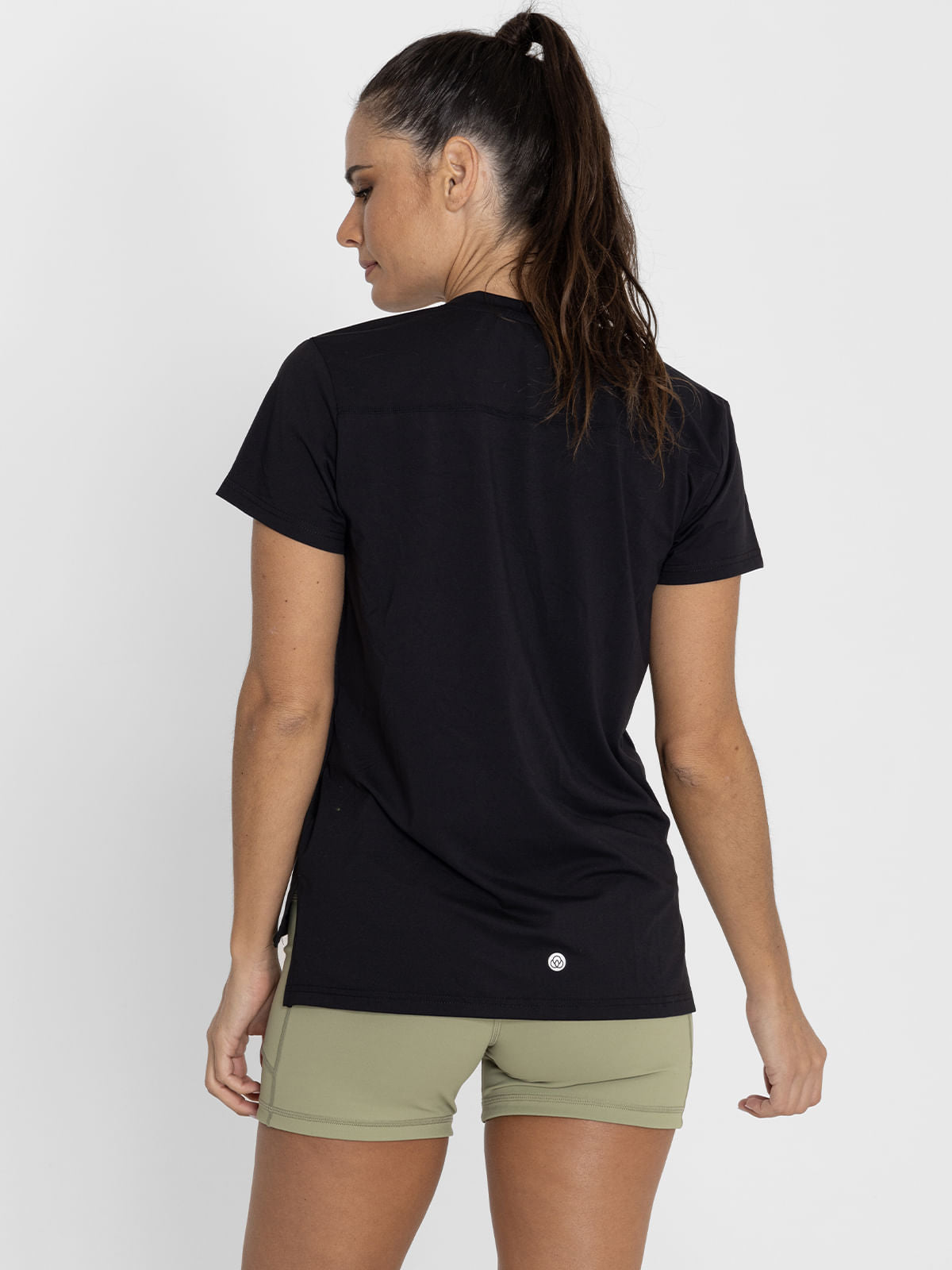 Polo Manga Corta Para Mujer V-Neck Negro Bsoul