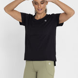 Polo Manga Corta Para Mujer V-Neck Negro Bsoul