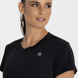 Polo Manga Corta Para Mujer V-Neck Negro Bsoul