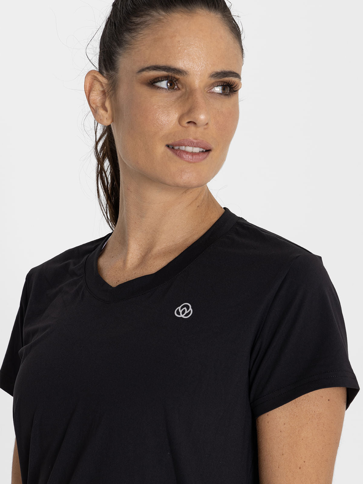 Polo Manga Corta Para Mujer V-Neck Negro Bsoul