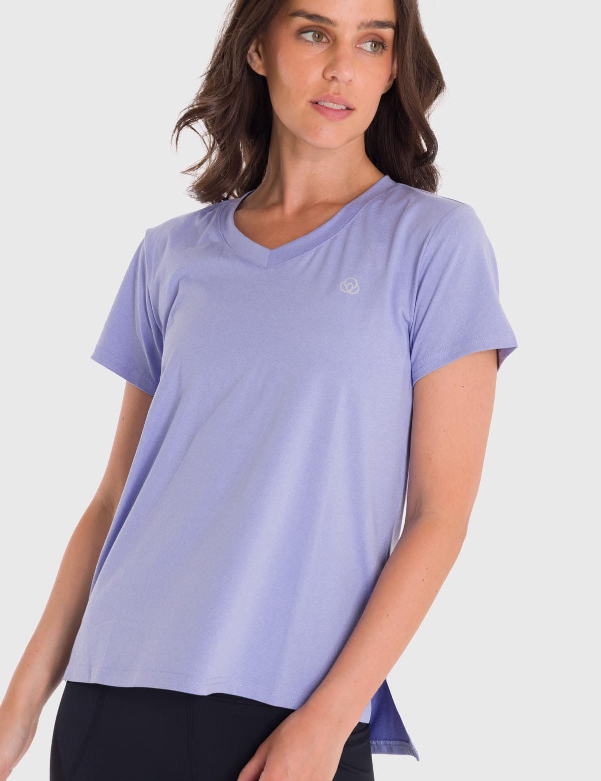 Polo Manga Corta Para Mujer V-Neck Morado Bsoul