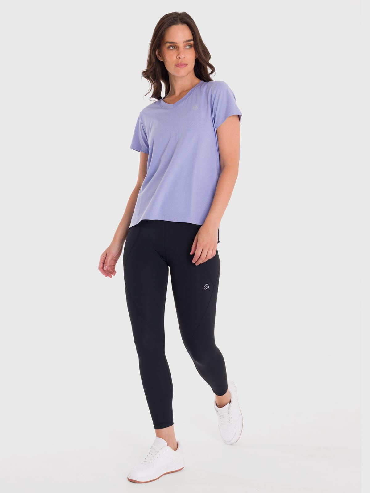 Polo Manga Corta Para Mujer V-Neck Morado Bsoul