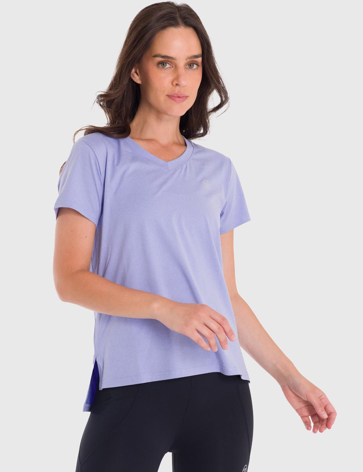 Polo Manga Corta Para Mujer V-Neck Morado Bsoul