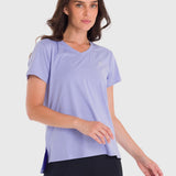 Polo Manga Corta Para Mujer V-Neck Morado Bsoul