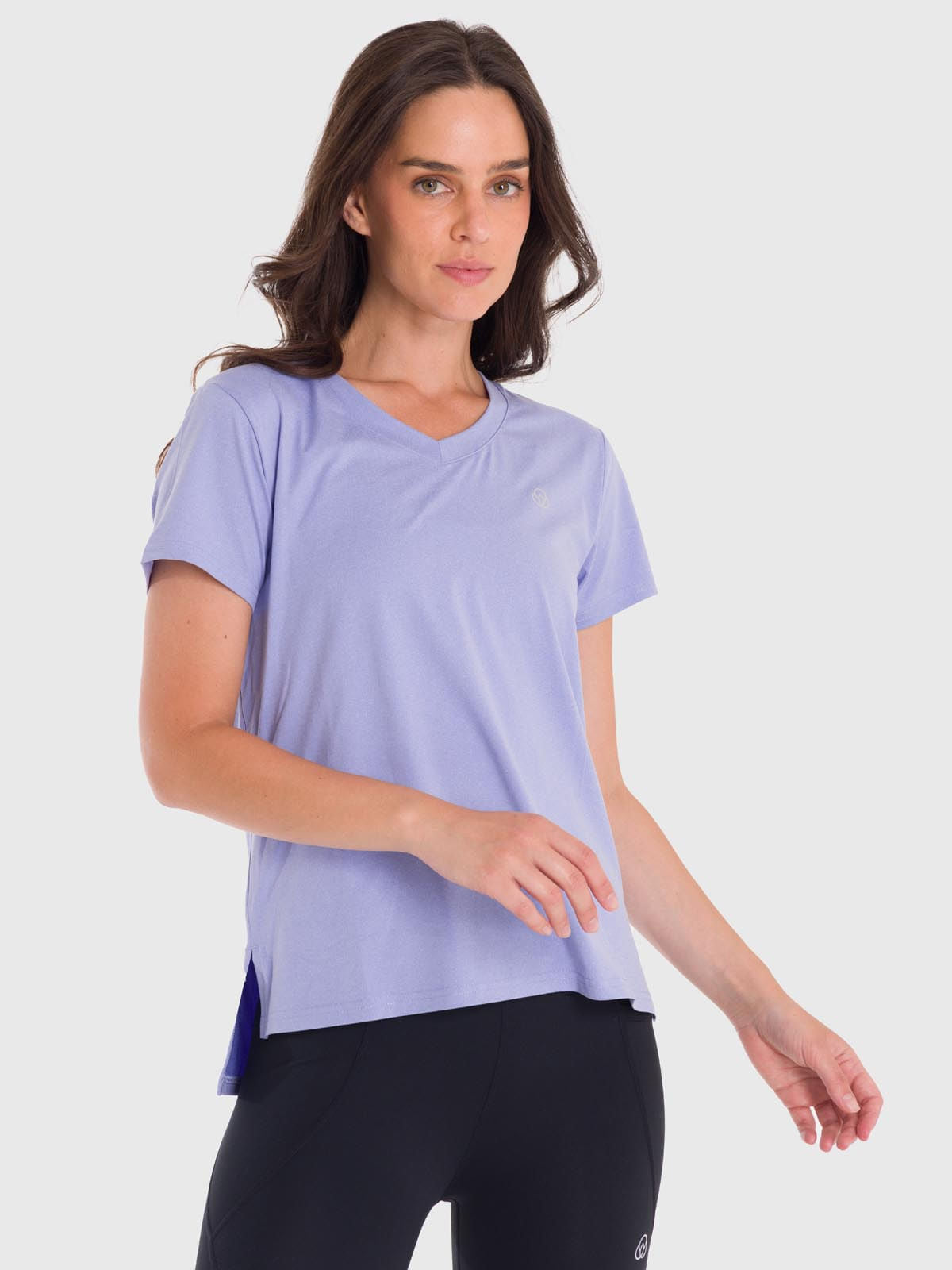 Polo Manga Corta Para Mujer V-Neck Morado Bsoul
