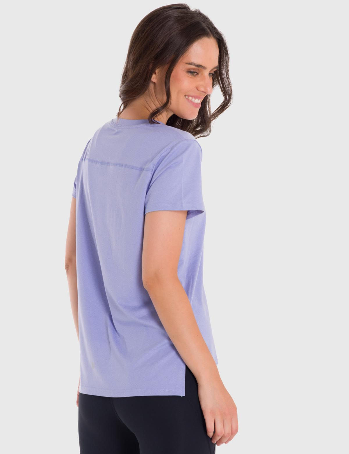 Polo Manga Corta Para Mujer V-Neck Morado Bsoul