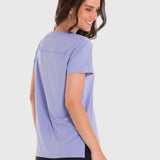 Polo Manga Corta Para Mujer V-Neck Morado Bsoul