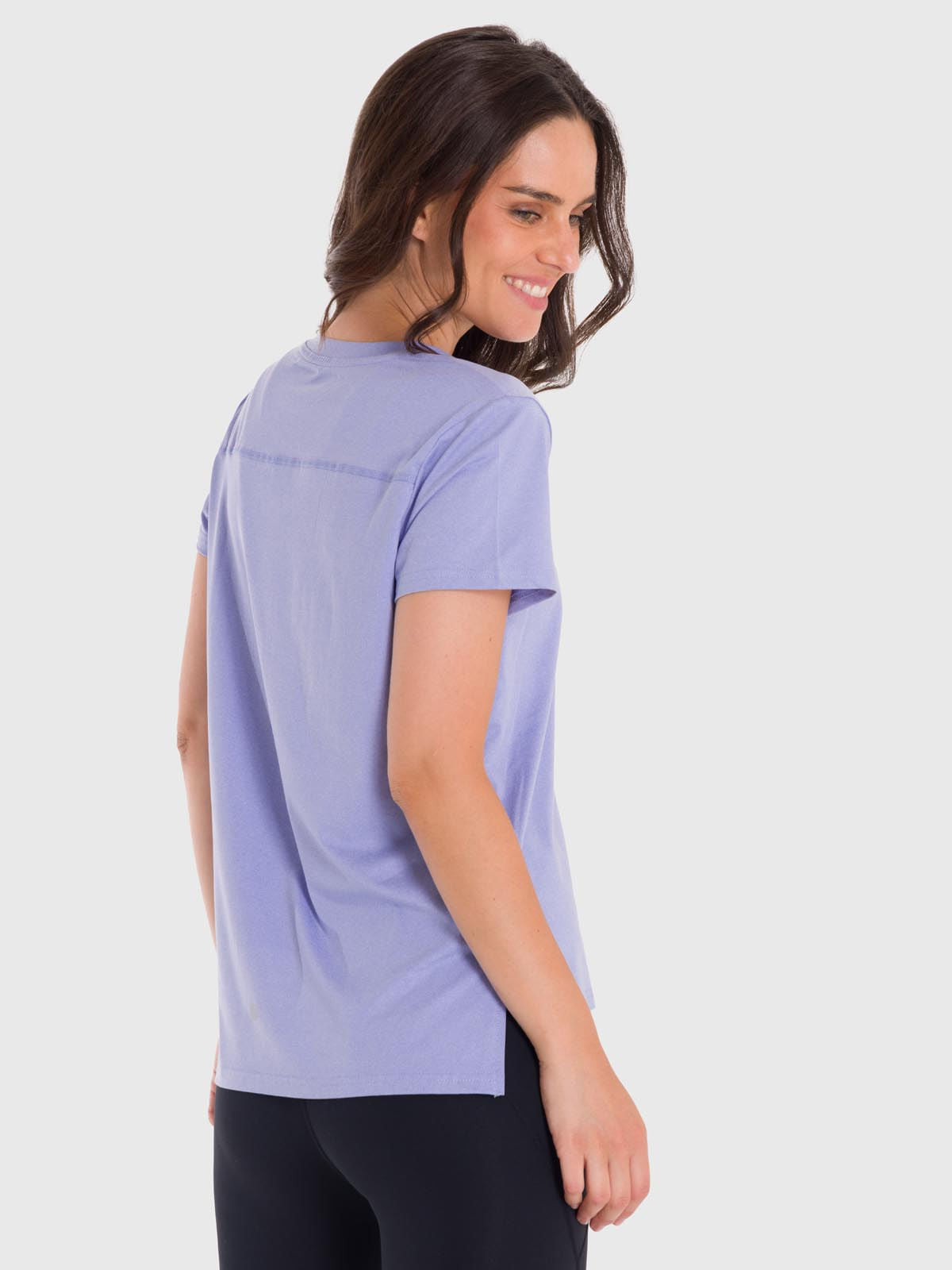 Polo Manga Corta Para Mujer V-Neck Morado Bsoul