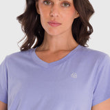 Polo Manga Corta Para Mujer V-Neck Morado Bsoul