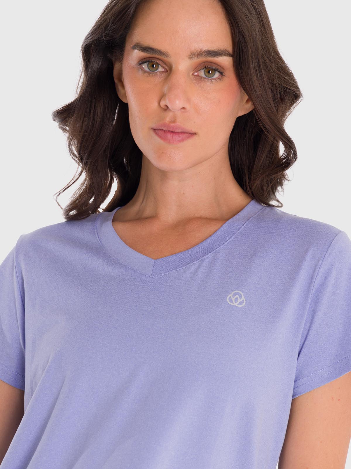 Polo Manga Corta Para Mujer V-Neck Morado Bsoul