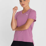 Polo Manga Corta Para Mujer  V-Neck Morado Bsoul