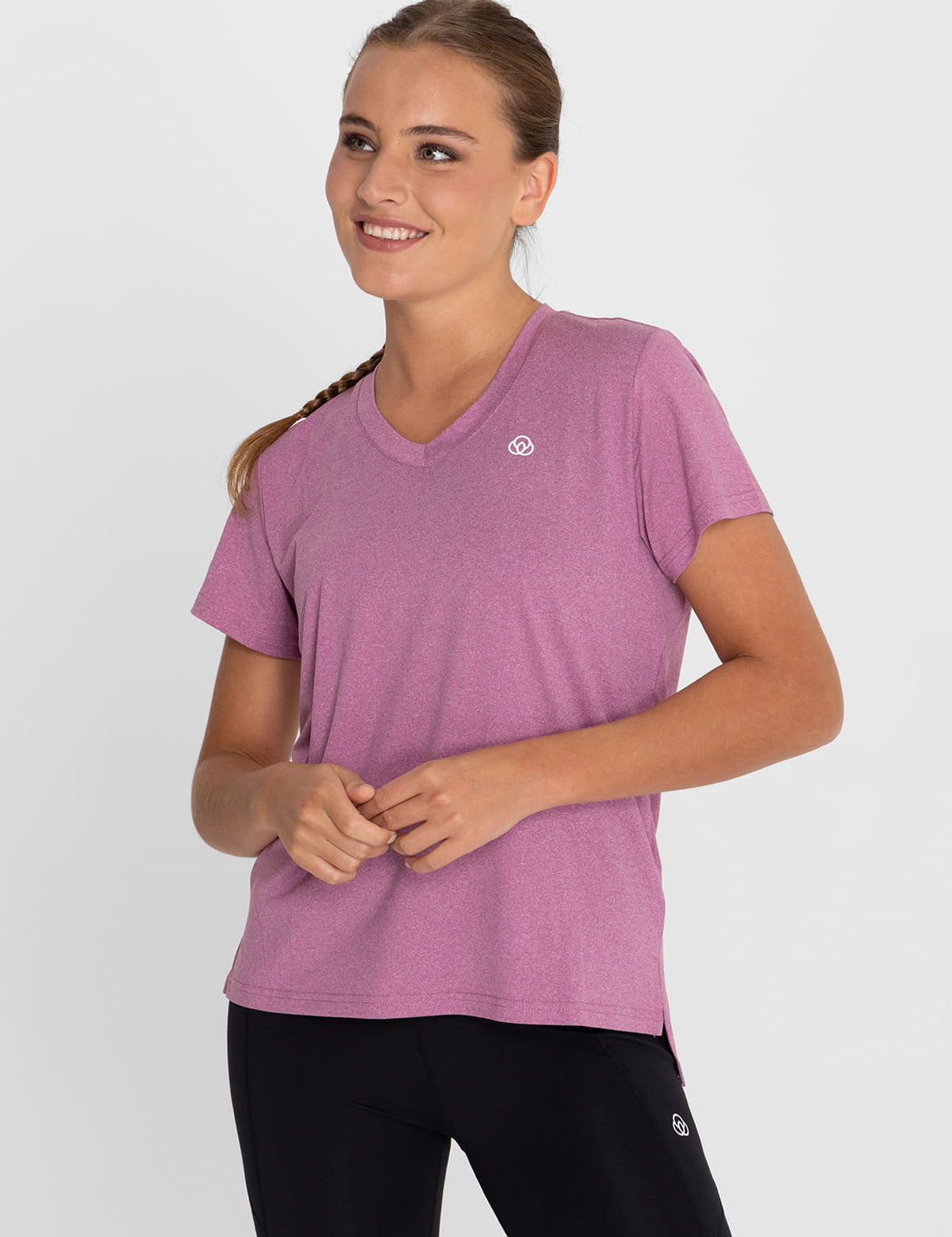 Polo Manga Corta Para Mujer  V-Neck Morado Bsoul
