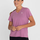 Polo Manga Corta Para Mujer  V-Neck Morado Bsoul