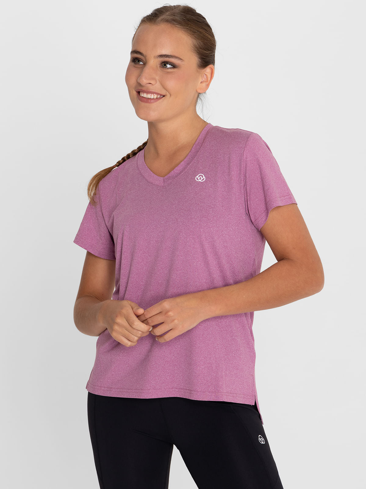Polo Manga Corta Para Mujer  V-Neck Morado Bsoul