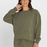 Polerón Para Mujer  Crew Neck Creta Verde Bsoul