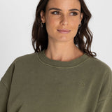 Polerón Para Mujer  Crew Neck Creta Verde Bsoul
