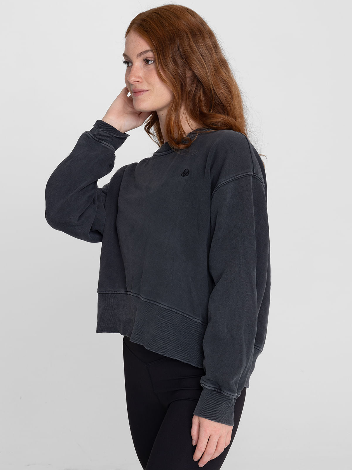 Polerón Para Mujer  Crew Neck Creta Negro Bsoul