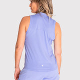 Polo Sin Mangas Para Mujer  Tank Half Zipper Morado Bsoul