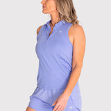 Polo Sin Mangas Para Mujer  Tank Half Zipper Morado Bsoul