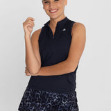 Polo Sin Manga Para Mujer  Tank Half Zipper Azul Bsoul