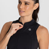 Polo Sin Manga Para Mujer  Tank Half Zipper Negro Bsoul