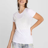 Polo Manga Corta Para Mujer T-Shirt Round Neck Blanco Bsoul