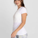 Polo Manga Corta Para Mujer T-Shirt Round Neck Blanco Bsoul