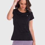 Polo Manga Corta Para Mujer T-Shirt Round Neck Negro Bsoul