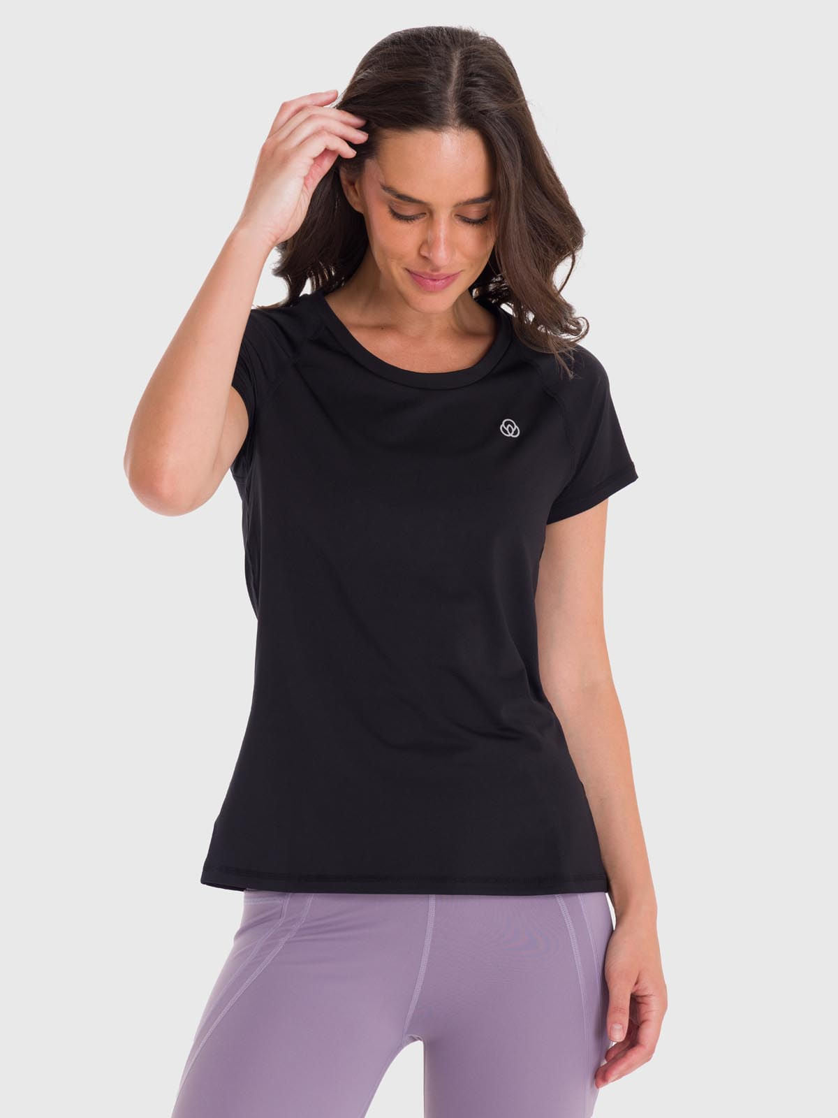 Polo Manga Corta Para Mujer T-Shirt Round Neck Negro Bsoul
