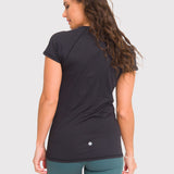 Polo Manga Corta Para Mujer T-Shirt Round Neck Negro Bsoul