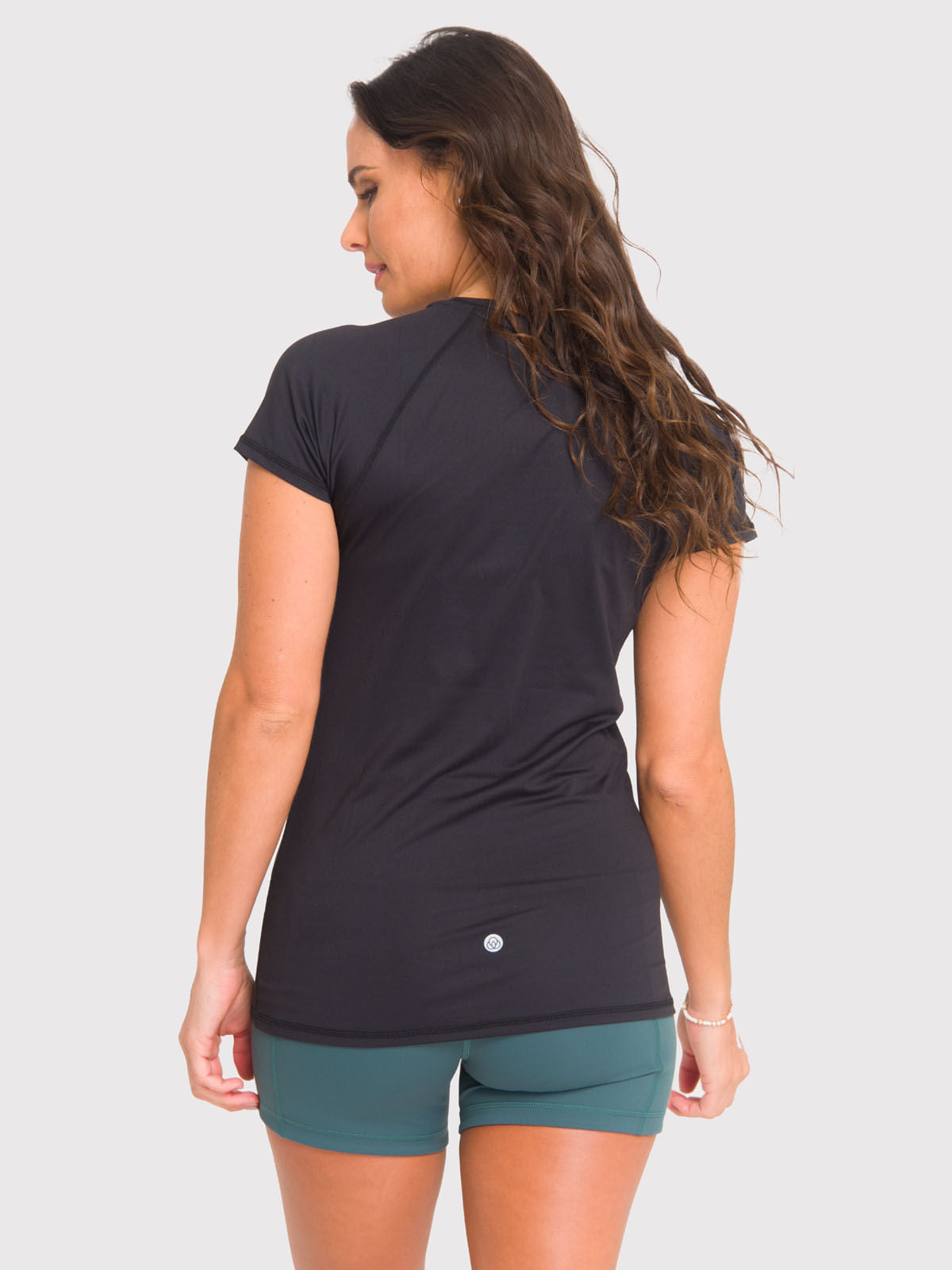 Polo Manga Corta Para Mujer T-Shirt Round Neck Negro Bsoul