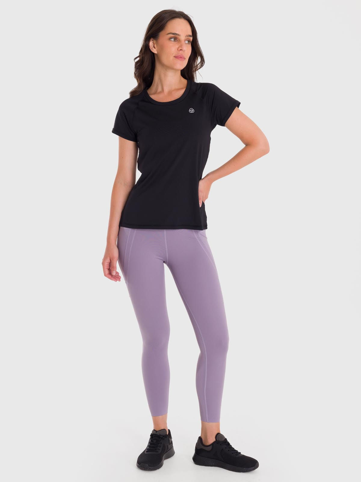 Polo Manga Corta Para Mujer T-Shirt Round Neck Negro Bsoul