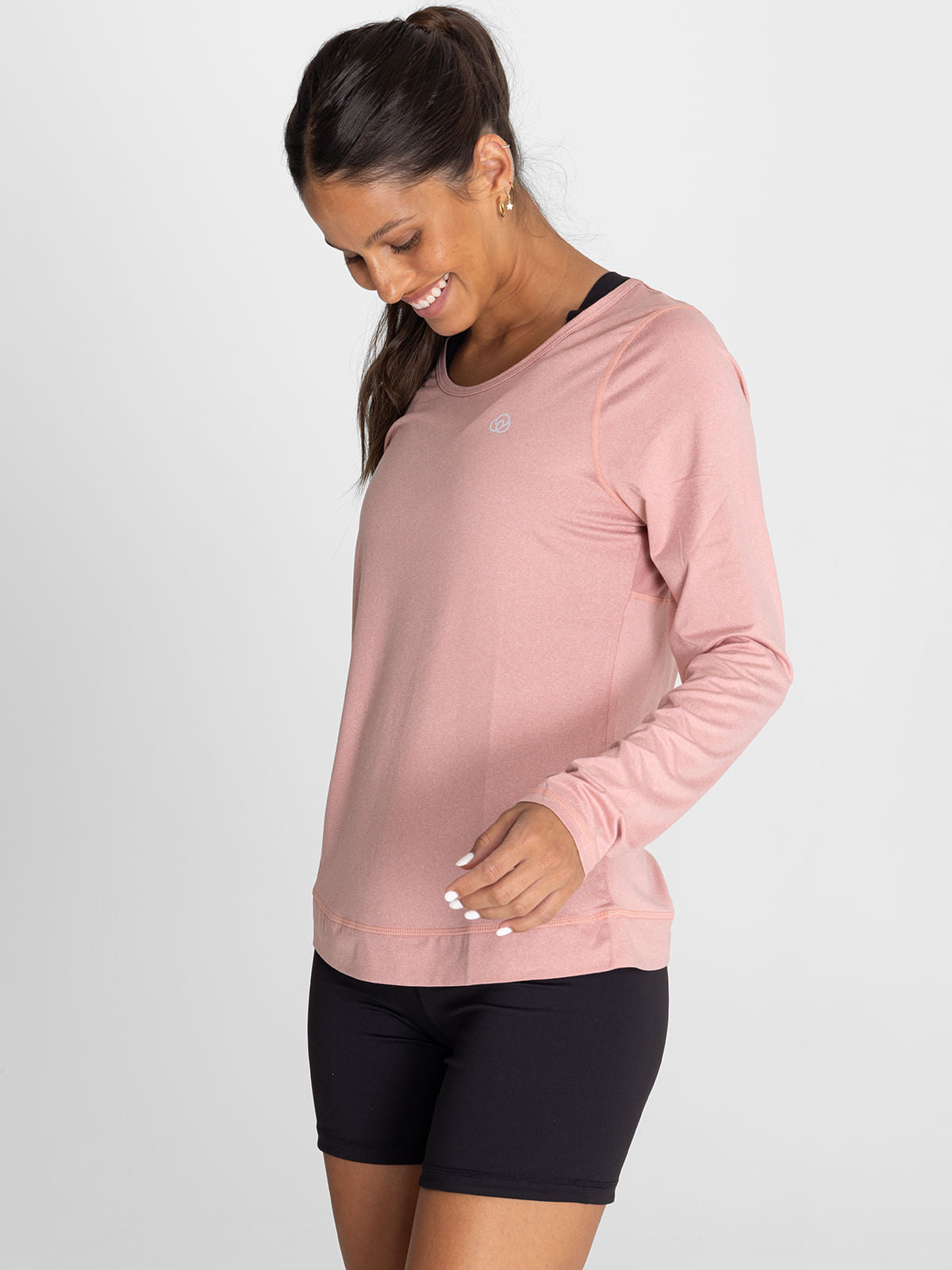 Polo Manga Larga Para Mujer  Tech Rosado Bsoul