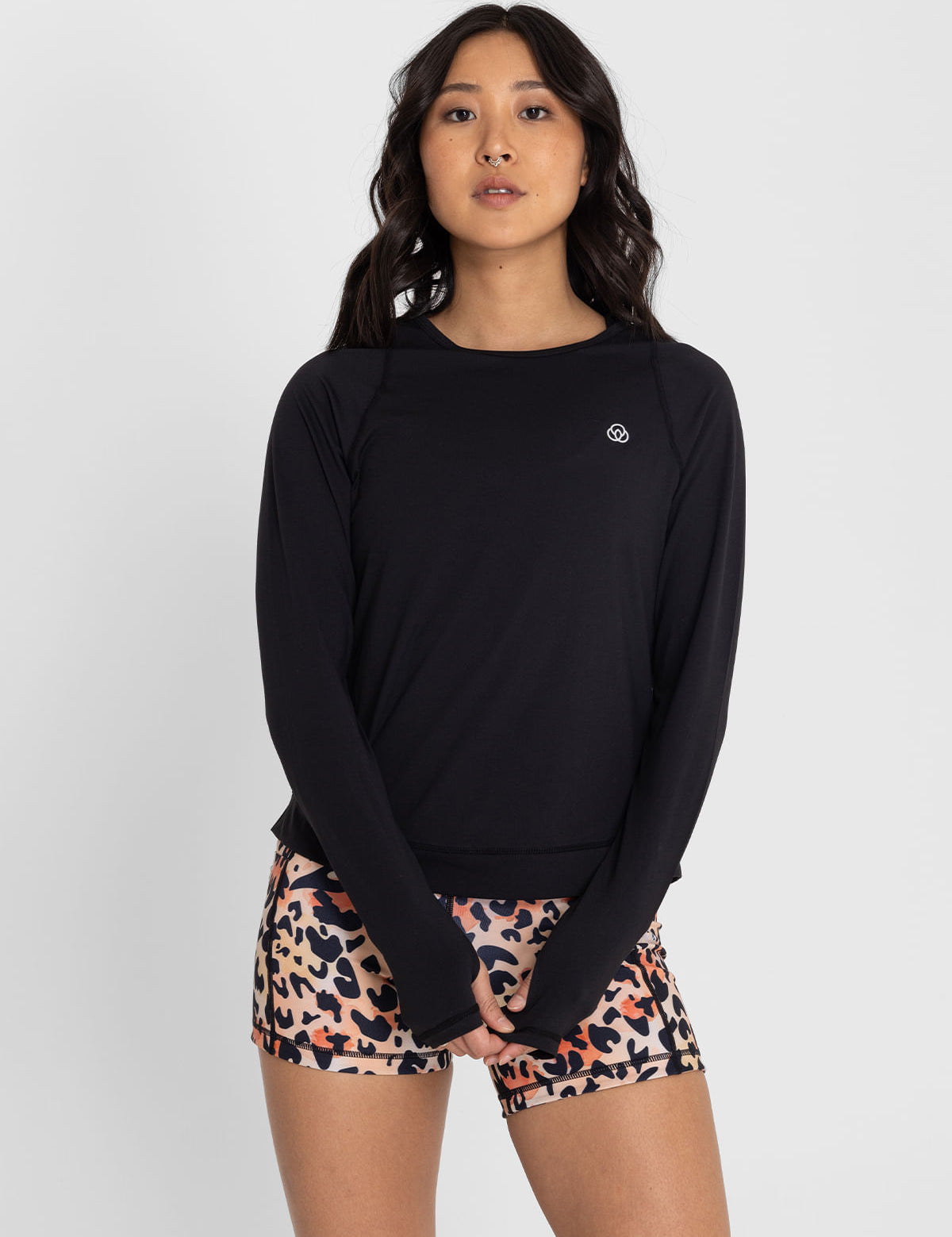 Polo Manga Larga Para Mujer  Tech Negro Bsoul