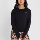 Polo Manga Larga Para Mujer  Tech Negro Bsoul