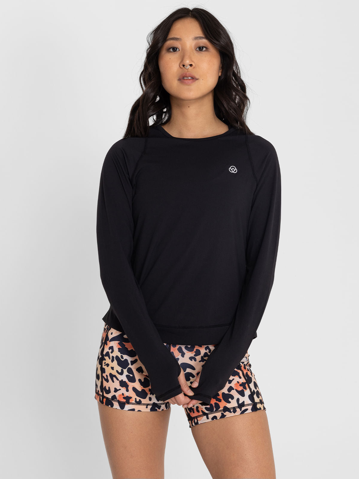 Polo Manga Larga Para Mujer  Tech Negro Bsoul