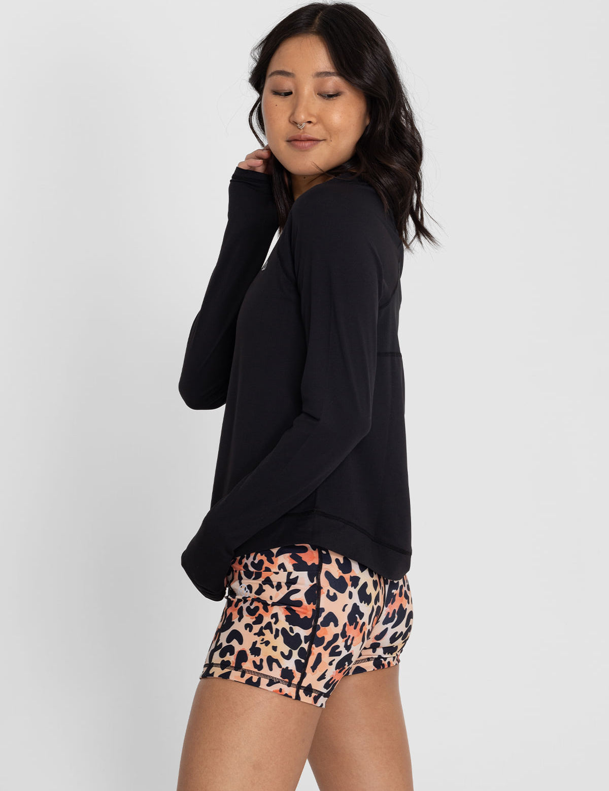 Polo Manga Larga Para Mujer  Tech Negro Bsoul