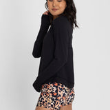 Polo Manga Larga Para Mujer  Tech Negro Bsoul