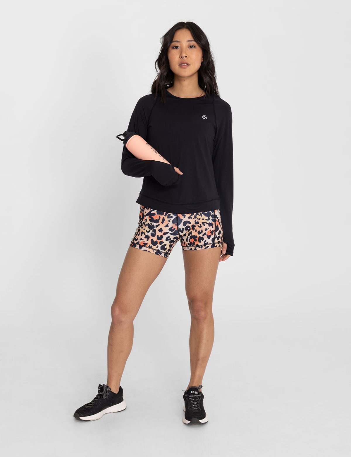 Polo Manga Larga Para Mujer  Tech Negro Bsoul