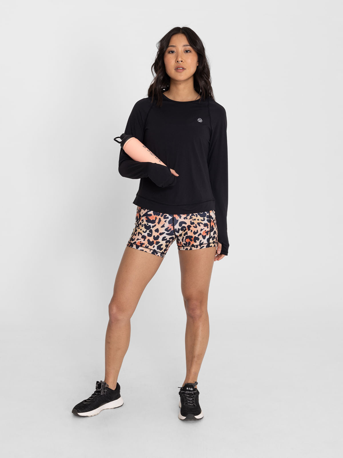 Polo Manga Larga Para Mujer  Tech Negro Bsoul