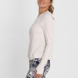 Polo Manga Larga Para Mujer  Tech Blanco Bsoul