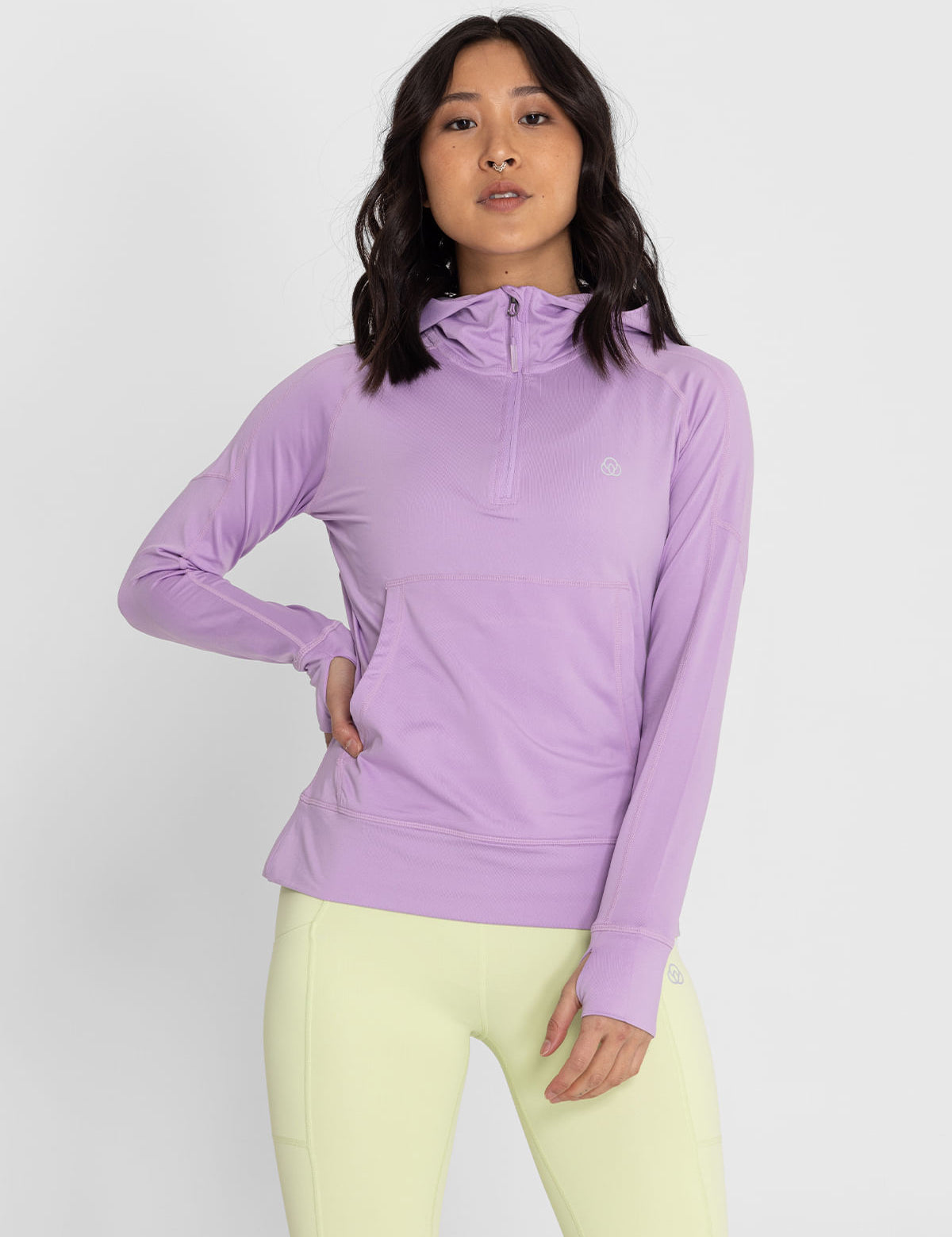 Hoodie Para Mujer  Half Zipper Morado Bsoul