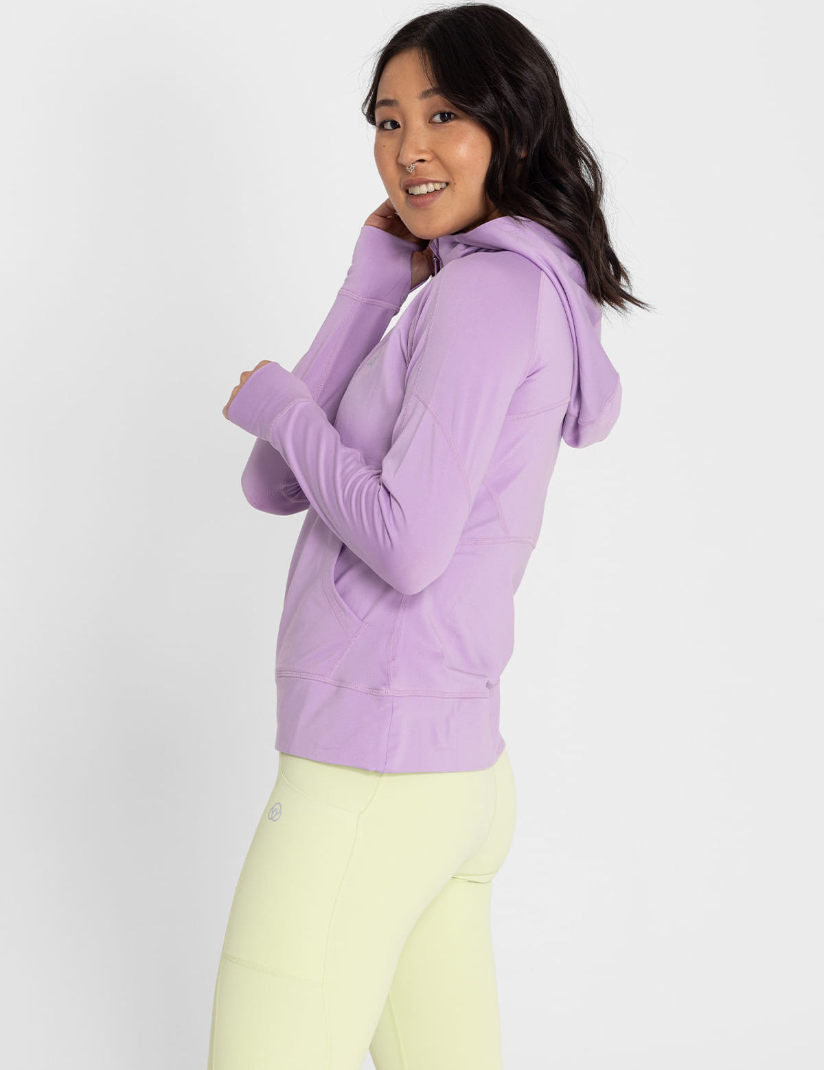 Hoodie Para Mujer  Half Zipper Morado Bsoul