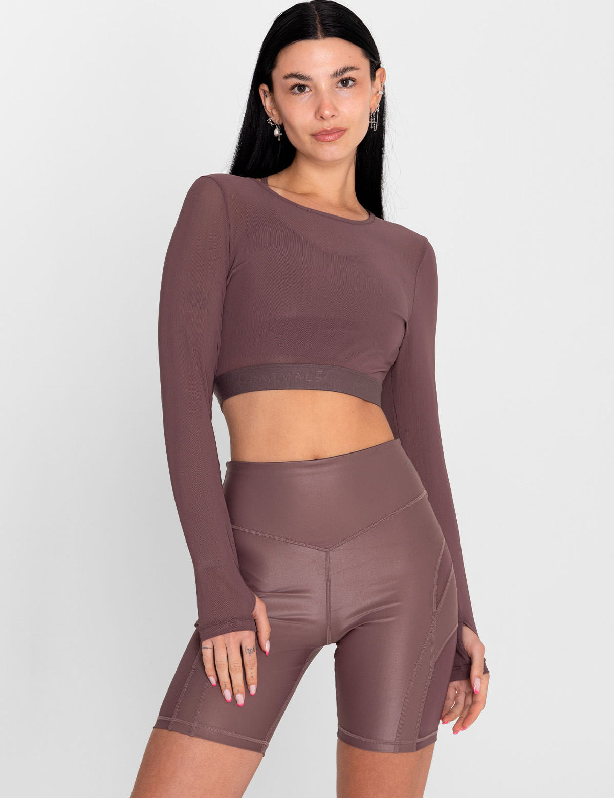 Polo Manga Larga Para Mujer  Crop Saintmalē Marrón Bsoul
