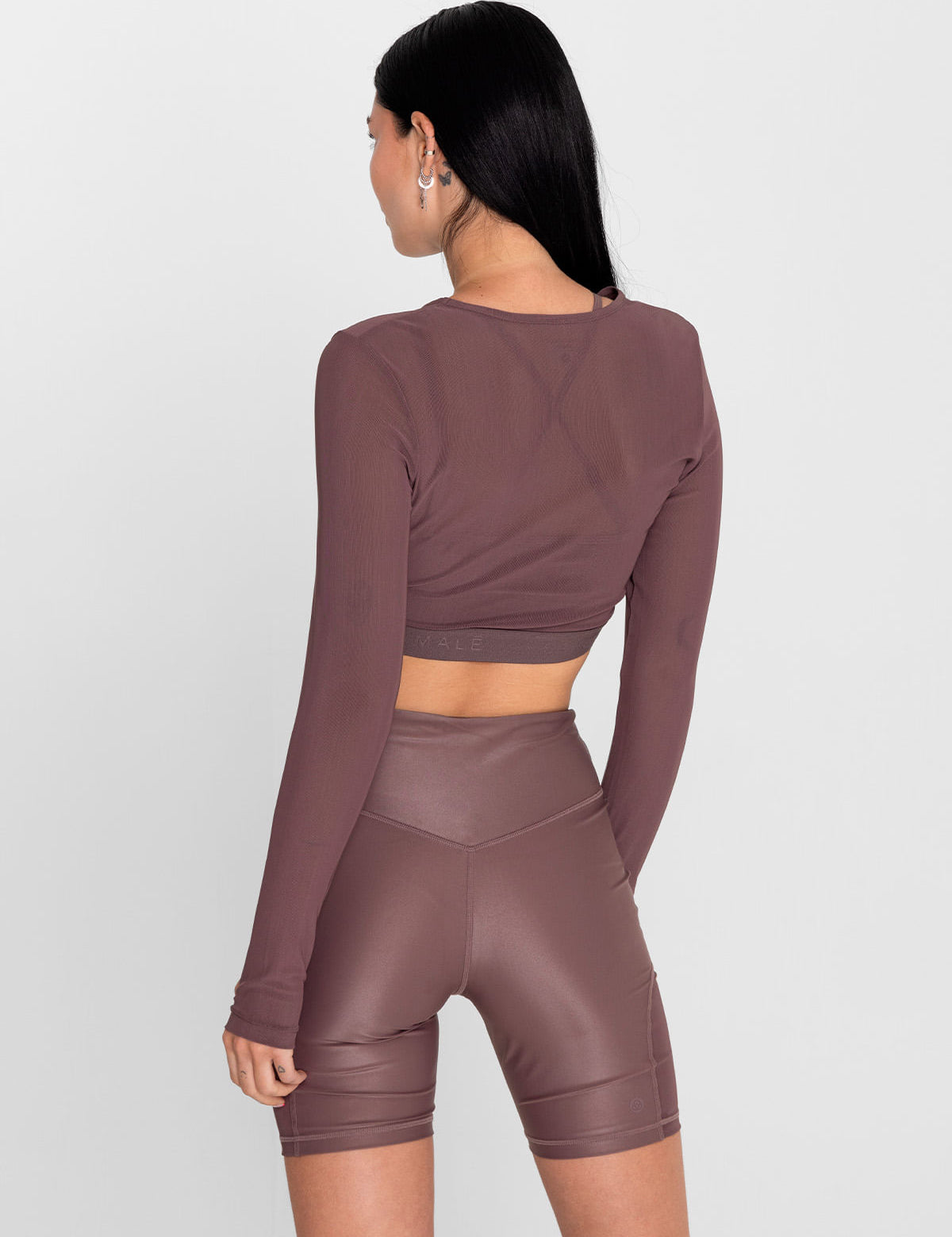 Polo Manga Larga Para Mujer  Crop Saintmalē Marrón Bsoul